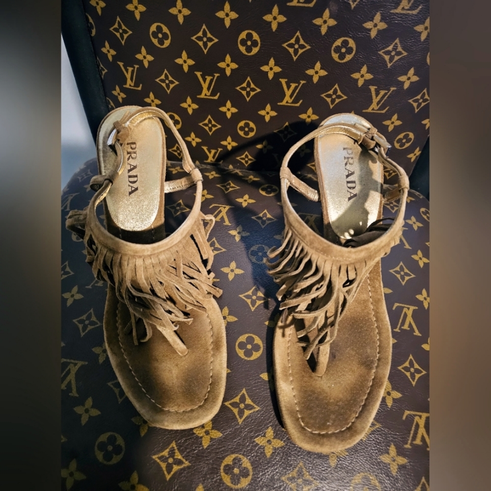 Prada Suede Fringe sandal
